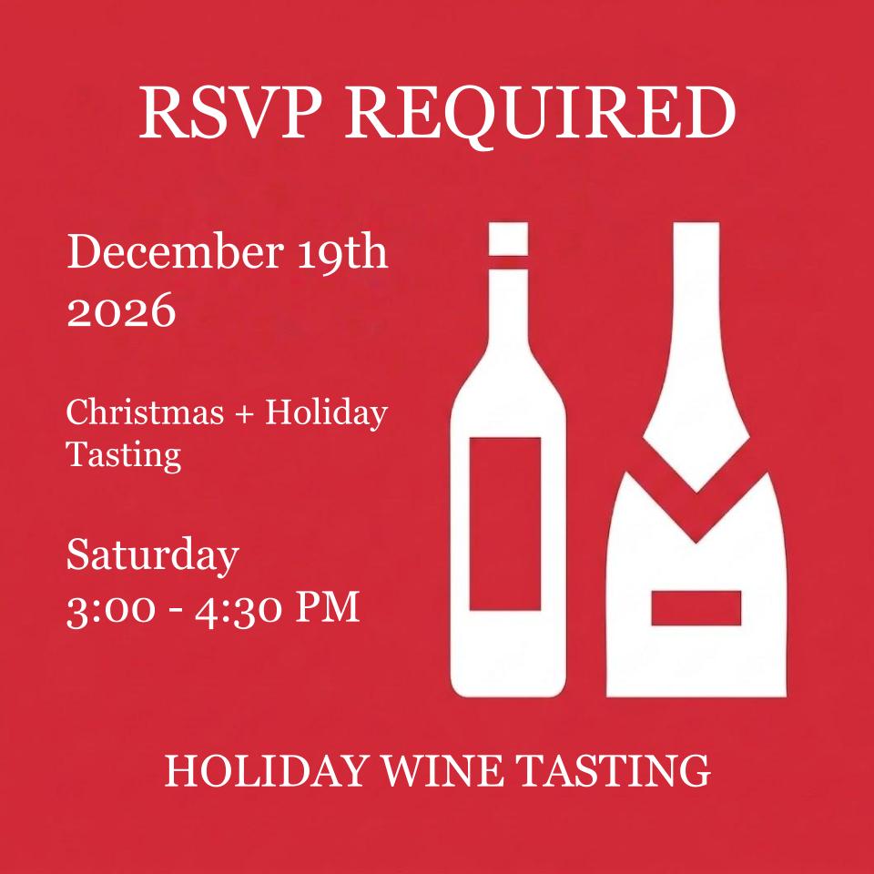 19 December 2026 Christmas Wine Tasting RSVP